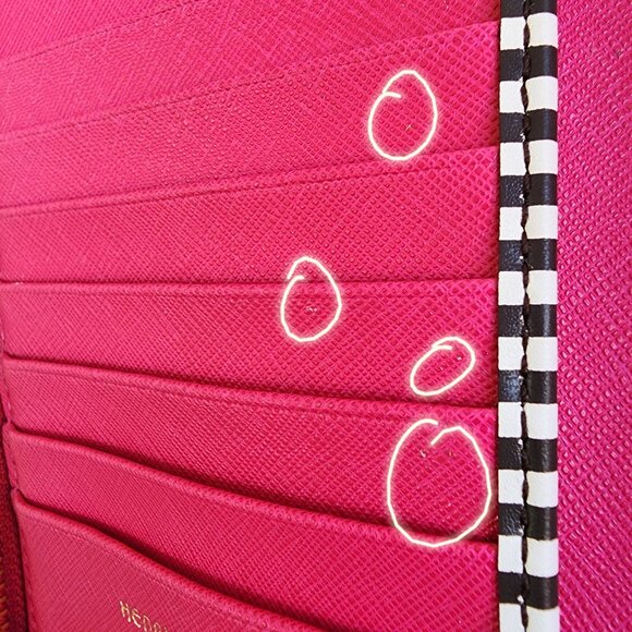 🔴SOLD🔴 Henri Bendel Pink Saffiano Leather Gold Hardware Zip Around Wallet - Picture 10 of 10